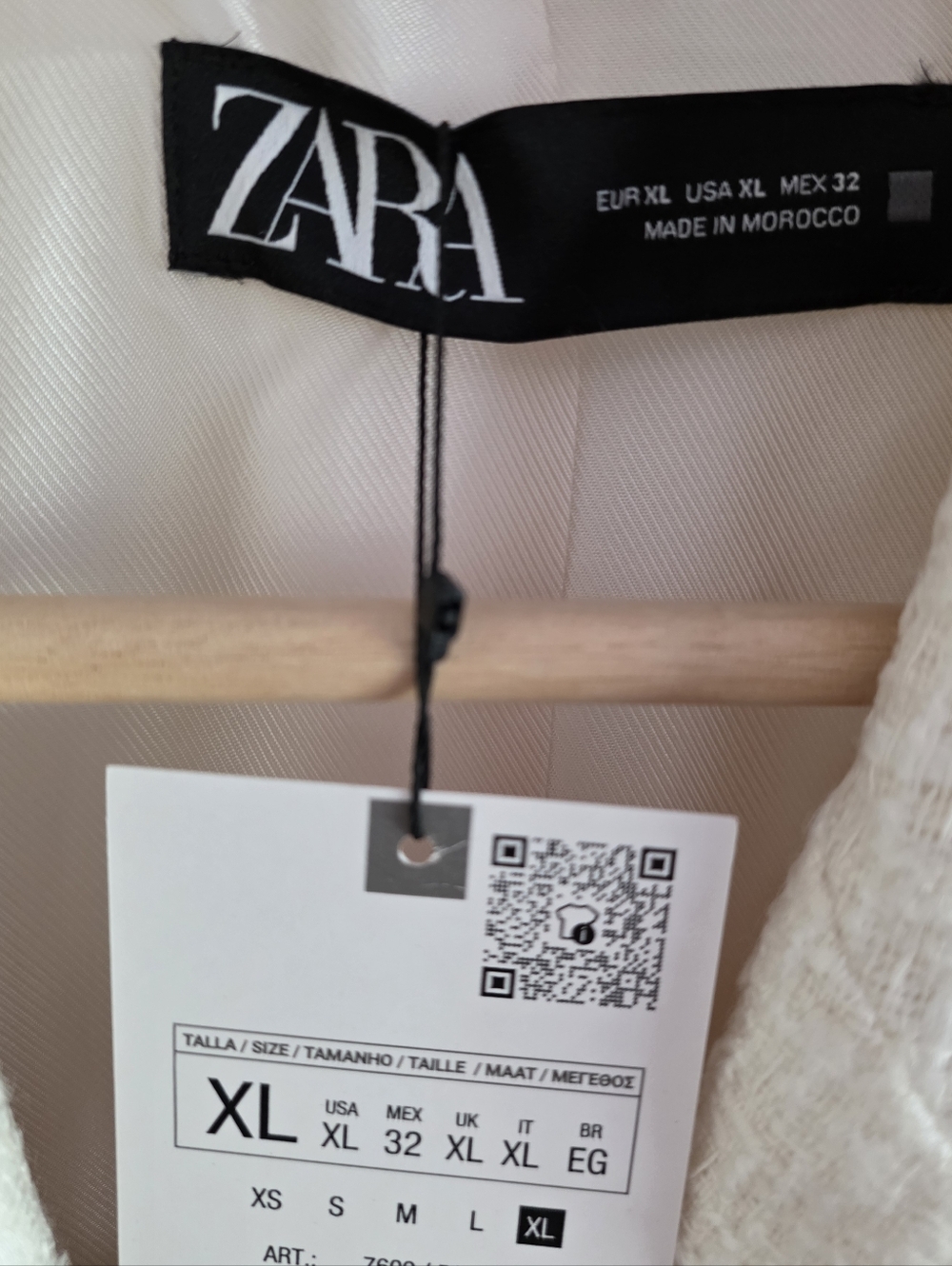 Zara Tweed Textured Double Breasted Blazer Jacket Size XL - Picture 14 of 14